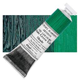 Michael Harding Artists Oil Paint - Phthalo Green Yellow Shade, 40 ml tube and swatch