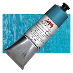 Michael Harding Artists Oil Paint - Phthalo Turquoise, 225 ml tube and swatch