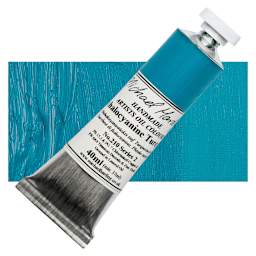 Michael Harding Artists Oil Paint - Phthalo Turquoise, 40 ml tube and swatch