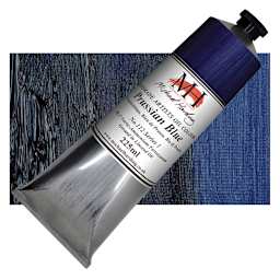 Michael Harding Artists Oil Paint - Prussian Blue, 225 ml tube and swatch