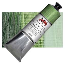 Michael Harding Artists Oil Paint - Terre Verte, 225 ml tube and swatch