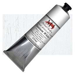 Michael Harding Artists Oil Paint - Titanium White No. 1, 225 ml tube and swatch