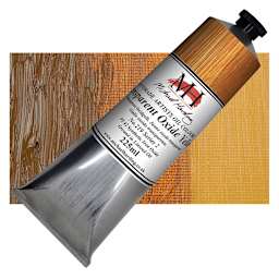Michael Harding Artists Oil Paint - Transparent Oxide Yellow, 225 ml tube and swatch