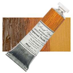 Michael Harding Artists Oil Paint - Transparent Oxide Yellow, 40 ml tube and swatch