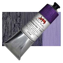 Michael Harding Artists Oil Paint - Ultramarine Violet, 225 ml tube and swatch