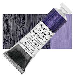 Michael Harding Artists Oil Paint - Ultramarine Violet, 40 ml tube and swatch