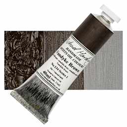 Michael Harding Artists Oil Paint - Van Dyke Brown, 40 ml tube and swatch