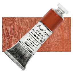 Michael Harding Artists Oil Paint - Venetian Red, 40 ml tube and swatch