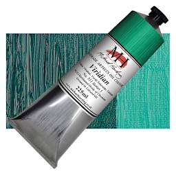 Michael Harding Artists Oil Paint - Viridian, 225 ml tube and swatch