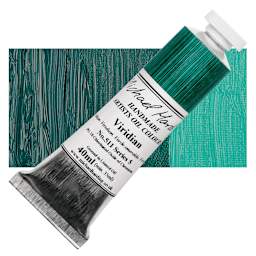 Michael Harding Artists Oil Paint - Viridian, 40 ml tube and swatch