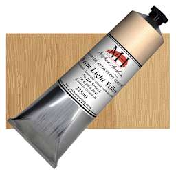 Michael Harding Artists Oil Paint - Warm Light Yellow, 225 ml tube and swatch