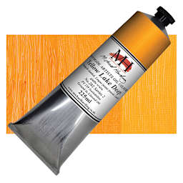 Michael Harding Artists Oil Paint - Yellow Lake Deep, 225 ml tube and swatch