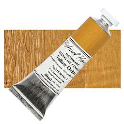 Michael Harding Artists Oil Paint - Yellow Ochre, 40 ml tube and swatch