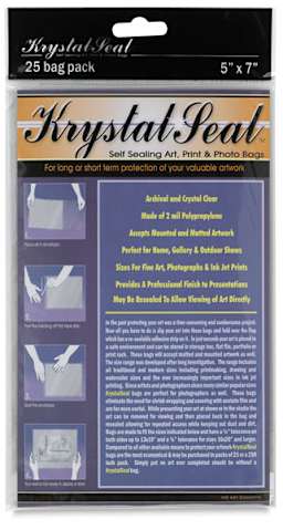 Krystal Self-Sealing Art, Print, and Photo Bags, Pkg of 25