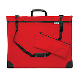 Blick Studio Series Softside Portfolio - 20" x 26", Red (Shown with shoulder strap down)