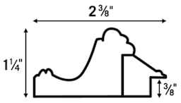 Blick Antique Style Frames - chart showing dimensions of frame