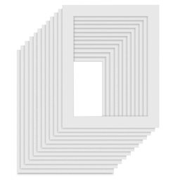 Pre-Cut Mat Frames - White, 17" x 23" (12" x 18" Artwork Size), Pkg of 12