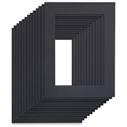 Pre-Cut Mat Frames - Black, 17" x 23" (12" x 18" Artwork Size), Pkg of 12