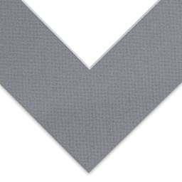 Blick Pre-Cut Mat - Bar Harbor Gray, 8" x 8" (3-3/4" x 3-3/4" Opening) close-up of corner