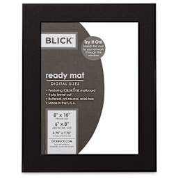Blick Black Core Pre-Cut Mat - 8" x 10" w/ 5-3/4" x 7-3/4" opening - in packaging