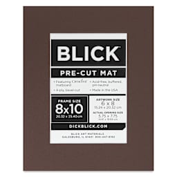 Blick Pre-Cut Mat - Weatherwood, 8" x 10" (5-3/4" x 7-3/4" Opening), packaging