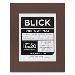 Blick Pre-Cut Mat - Weatherwood, 16" x 20" (10-1/2" x 13-1/2" Opening), packaging
