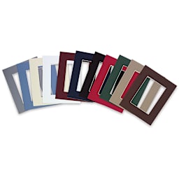 Blick White Core Pre-Cut Mats - colors shown in fan for comparison