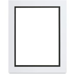 Blick Double Mat - Smooth White over Smooth Black, 8" x 10" (6" x 8" opening)