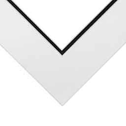 Blick Double Mat - Smooth White over Smooth Black, 8" x 8" (3-1/2" x 3-1/2" opening), corner