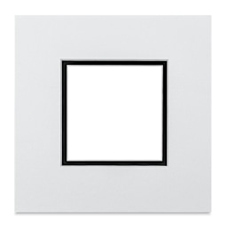 Blick Double Mat - Smooth White over Smooth Black, 8" x 8" (3-1/2" x 3-1/2" opening)