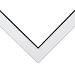Blick Double Mat - Smooth White/Smooth Black, 16" x 20" (12" x 16" opening) corner