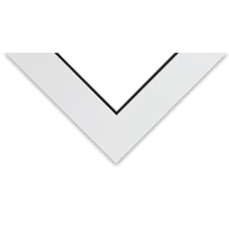 Blick Double Mat - Smooth White/Smooth Black, 18" x 24" (11-3/4" x 17-3/4" opening), corner