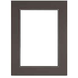 Blick Double Mat - Cinder over Smooth Black, 18" x 24" (12" x 18" opening)