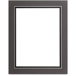 Blick Double Mat - Cinder over Smooth Black, 8" x 10" (6" x 8" opening)