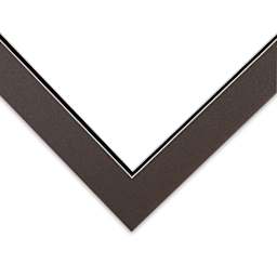 Blick Double Mat - Cinder over Smooth Black, 16" x 20" (11-3/4" x 15-3/4" opening), corner