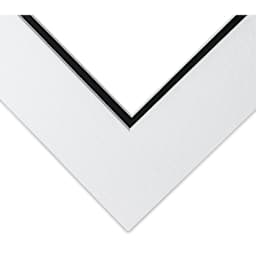 Blick Double Mat - Smooth White/Smooth Black, 8" x 10" (3-3/4" x 5-3/4" opening), corner