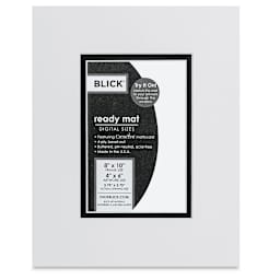 Blick Double Mat - Smooth White/Smooth Black, 8" x 10" (3-3/4" x 5-3/4" opening), in packaging