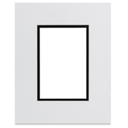 Blick Double Mat - Smooth White/Smooth Black, 8" x 10" (3-3/4" x 5-3/4" opening)