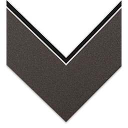 Blick Double Mat - Cinder over Smooth Black, 8" x 10" (3-3/4" x 5-3/4" opening), corner