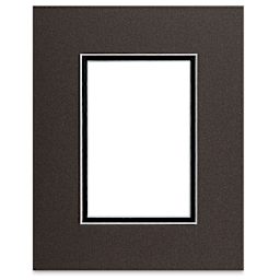 Blick Double Mat - Cinder over Smooth Black, 8" x 10" (3-3/4" x 5-3/4" opening)