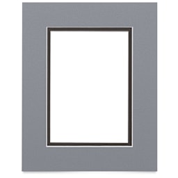 Blick Double Mat - Bar Harbor Gray / Raven Black, 8" x 10" (4-1/2" x 6-1/2" Opening)