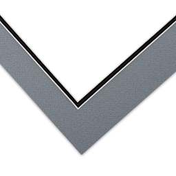 Blick Double Mat - Bar Harbor Gray / Raven Black, 11" x 14" (7-1/2" x 9-1/2" Opening) corner