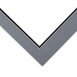 Blick Double Mat - Bar Harbor Gray / Raven Black, 12" x 16" (8-1/2" x 11-1/2" Opening) corner