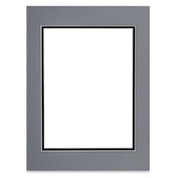 Blick Double Mat - Bar Harbor Gray / Raven Black, 12" x 16" (8-1/2" x 11-1/2" Opening)