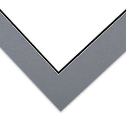Blick Double Mat - Bar Harbor Gray / Raven Black, 16" x 20" (10-1/2" x 13-1/2" Opening) corner