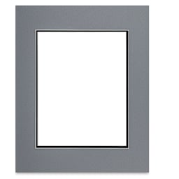 Blick Double Mat - Bar Harbor Gray / Raven Black, 16" x 20" (10-1/2" x 13-1/2" Opening)