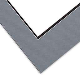Blick Double Mat - Bar Harbor Gray / Raven Black, 18" x 24" (13-1/2" x 17-1/2" Opening) corner