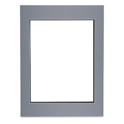 Blick Double Mat - Bar Harbor Gray / Raven Black, 18" x 24" (13-1/2" x 17-1/2" Opening)