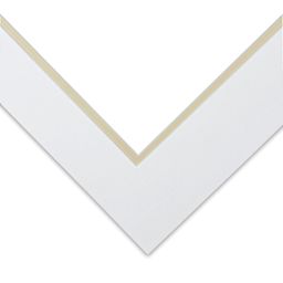 Blick Double Mat - Manor White / Ecru, 12" x 16" (8-1/2" x 11-1/2" Opening) corner