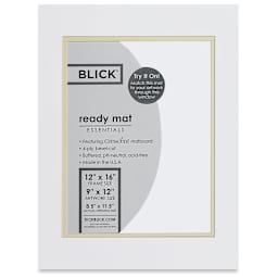 Blick Double Mat - Manor White / Ecru, 12" x 16" (8-1/2" x 11-1/2" Opening) in packaging
